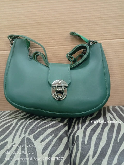 Modern Half-Moon Vegan Leather Sling Bag