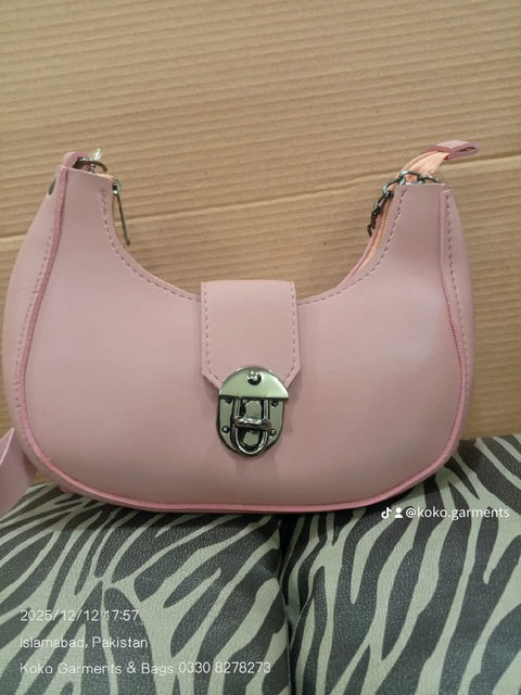 Modern Half-Moon Vegan Leather Sling Bag